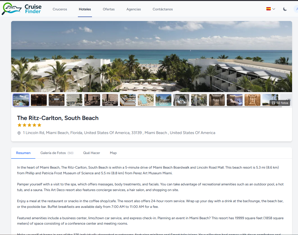 Ritz-Carlton South Beach - página de detalle