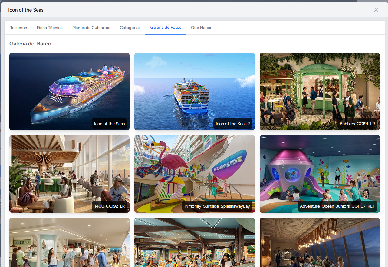 Icon of the Seas: galería de fotos del barco con imágenes de alta calidad